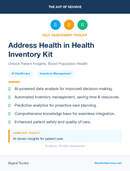 Address Health in Health Inventory Kit
