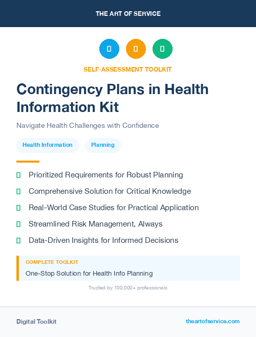 Contingency Plans in Health Information Kit