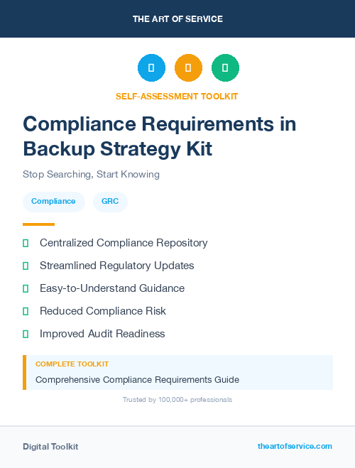 Compliance Requirements in Backup Strategy Kit