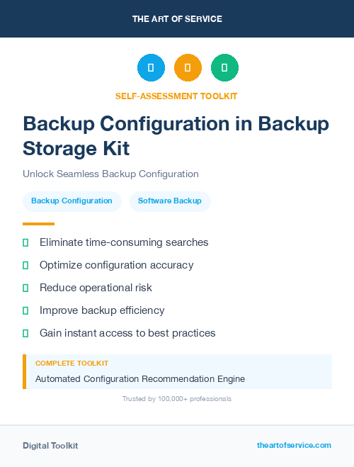 Backup Configuration in Backup Storage Kit