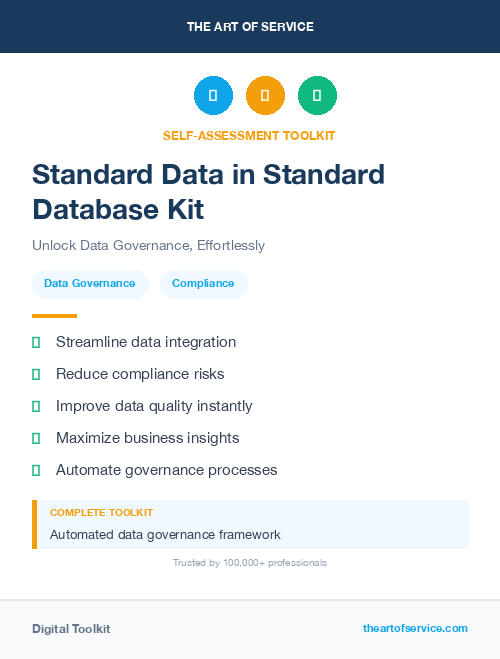 Standard Data in Standard Database Kit