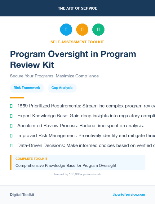 Program Oversight in Program Review Kit