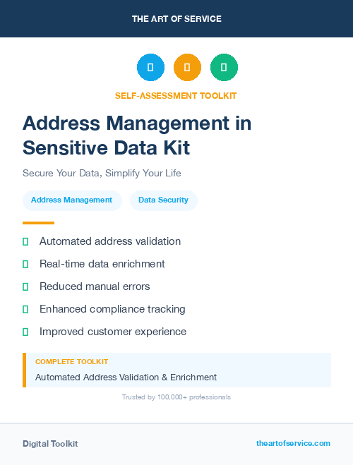 Address Management in Sensitive Data Kit