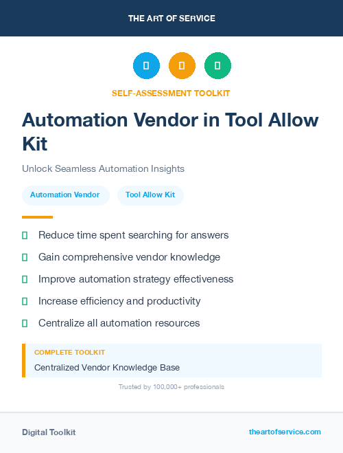 Automation Vendor in Tool Allow Kit