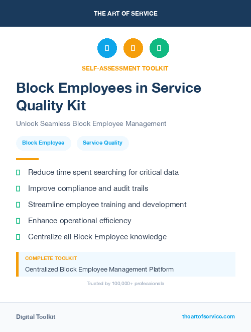 Block Employees in Service Quality Kit