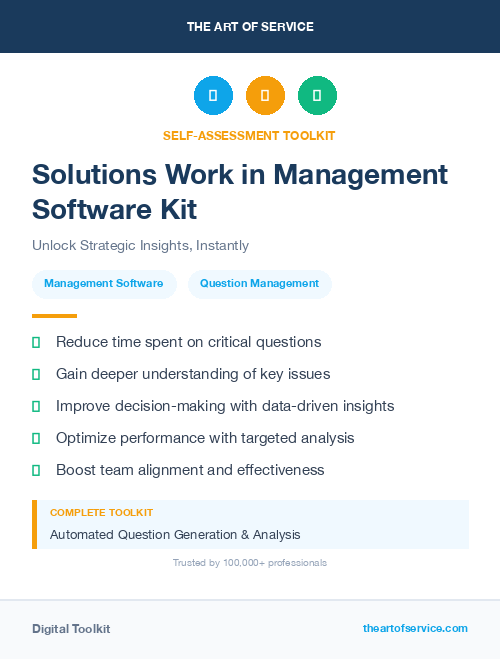 Solutions Work in Management Software Kit
