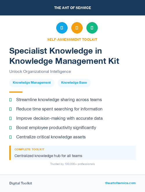 Specialist Knowledge in Knowledge Management Kit