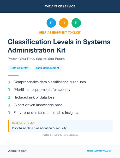 Classification Levels in Systems Administration Kit