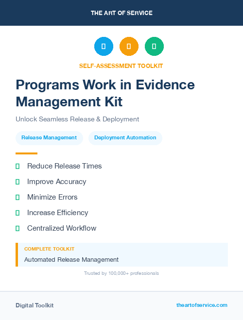 Programs Work in Evidence Management Kit