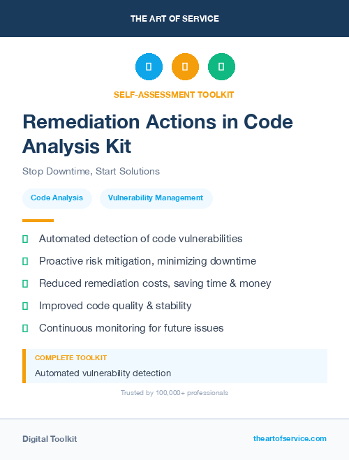 Remediation Actions in Code Analysis Kit