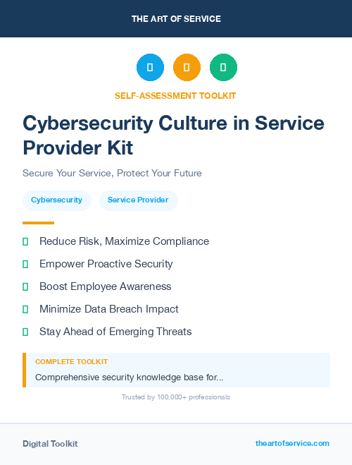 Cybersecurity Culture in Service Provider Kit