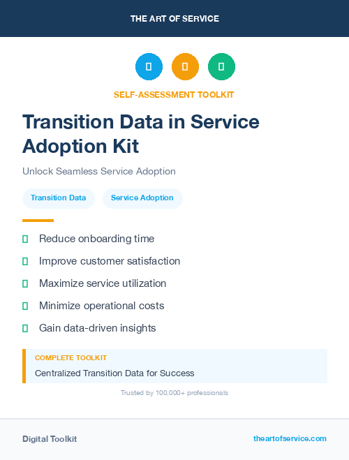 Transition Data in Service Adoption Kit