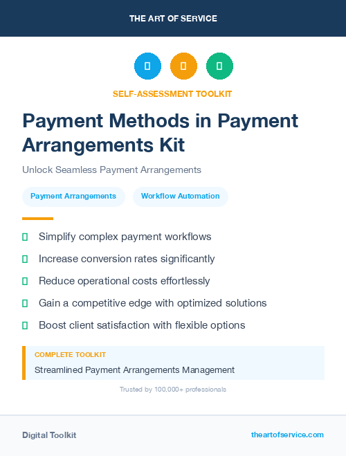 Payment Methods in Payment Arrangements Kit