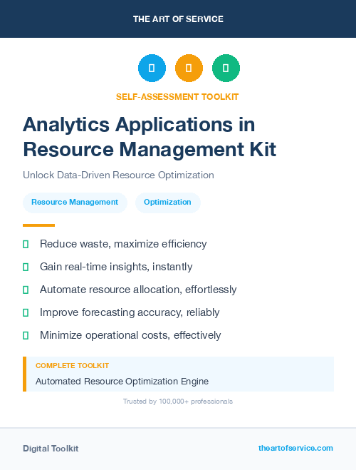 Analytics Applications in Resource Management Kit