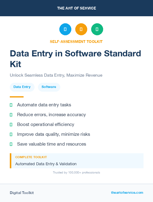 Data Entry in Software Standard Kit
