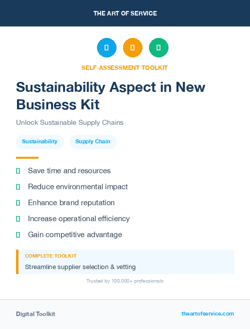 Sustainability Aspect in New Business Kit