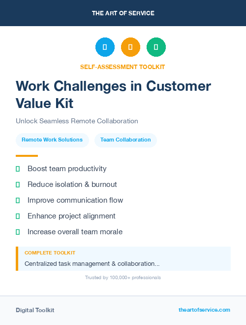 Work Challenges in Customer Value Kit