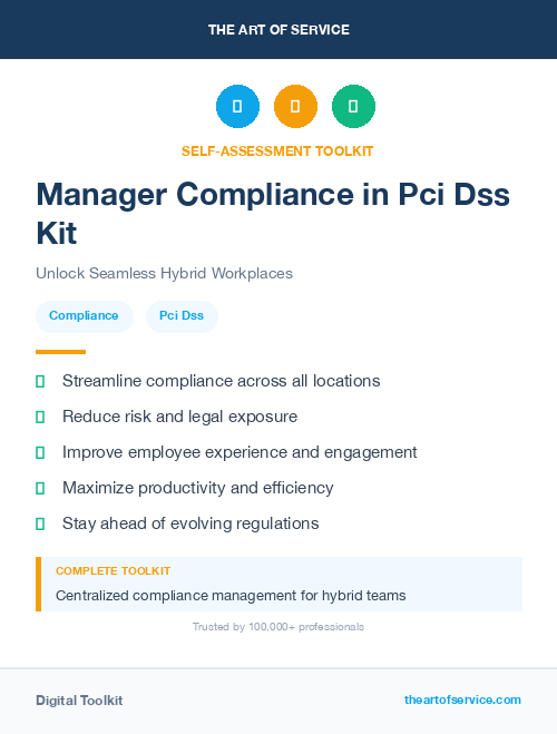 Manager Compliance in Pci Dss Kit