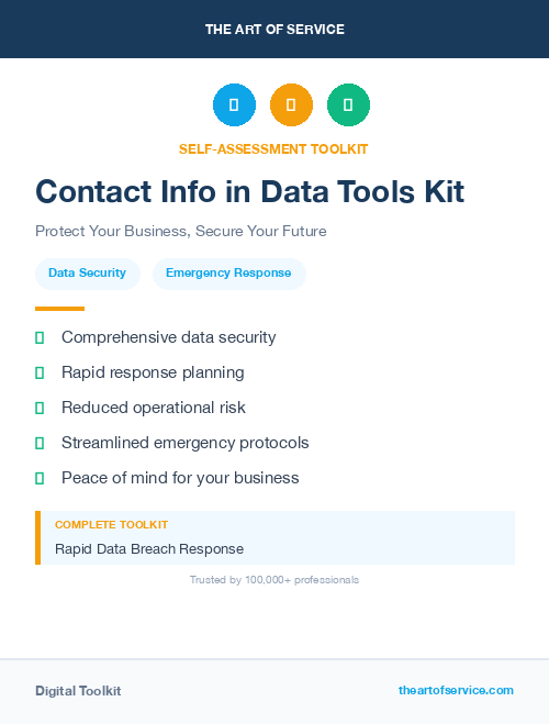 Contact Info in Data Tools Kit
