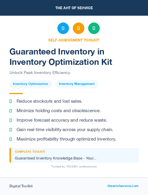 Guaranteed Inventory in Inventory Optimization Kit