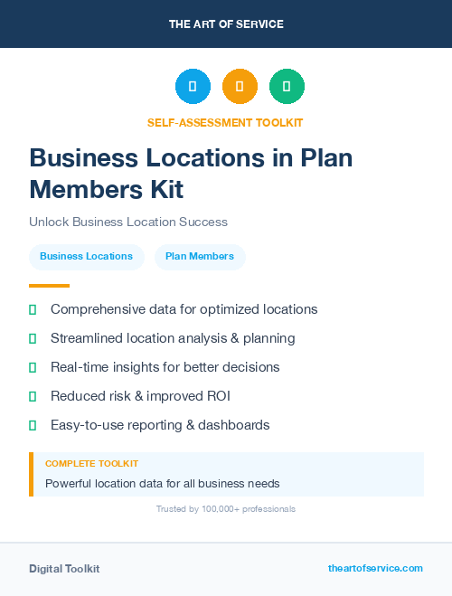 Business Locations in Plan Members Kit