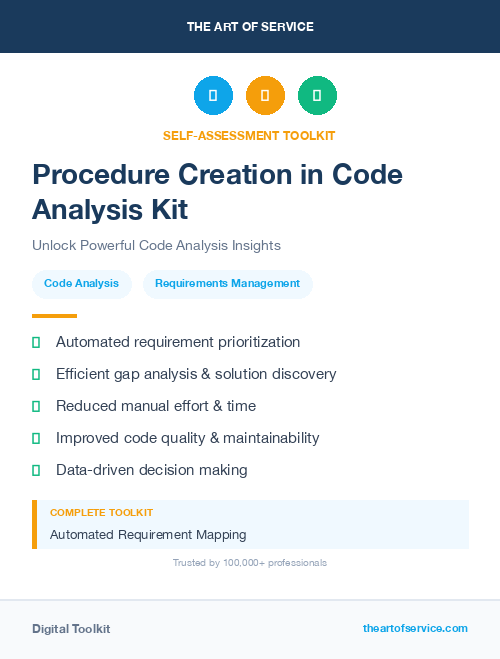 Procedure Creation in Code Analysis Kit