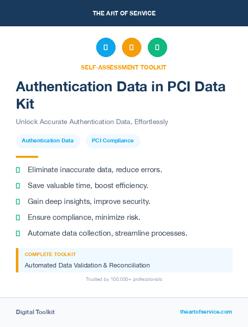 Authentication Data in PCI Data Kit