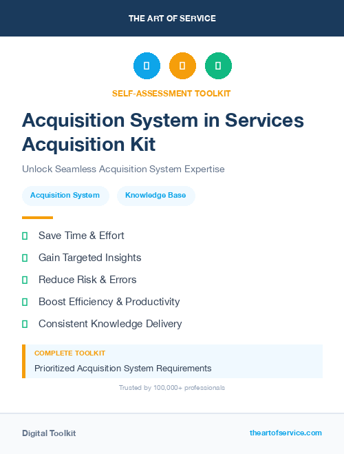 Acquisition System in Services Acquisition Kit