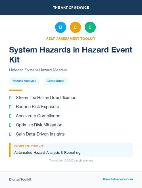 System Hazards in Hazard Event Kit