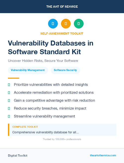 Vulnerability Databases in Software Standard Kit