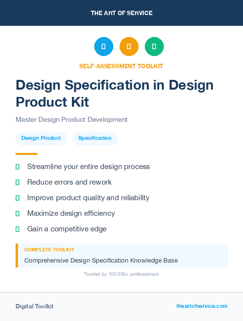 Design Specification in Design Product Kit