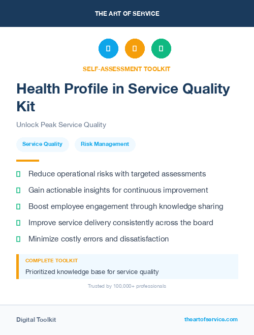 Health Profile in Service Quality Kit