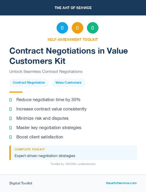 Contract Negotiations in Value Customers Kit