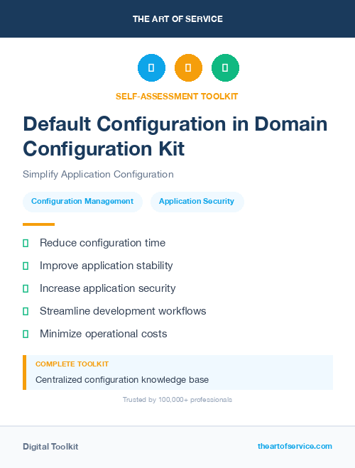 Default Configuration in Domain Configuration Kit