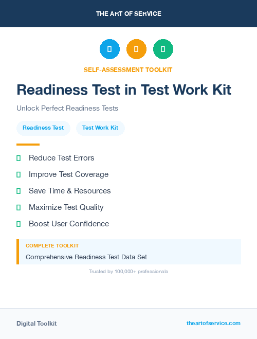 Readiness Test in Test Work Kit