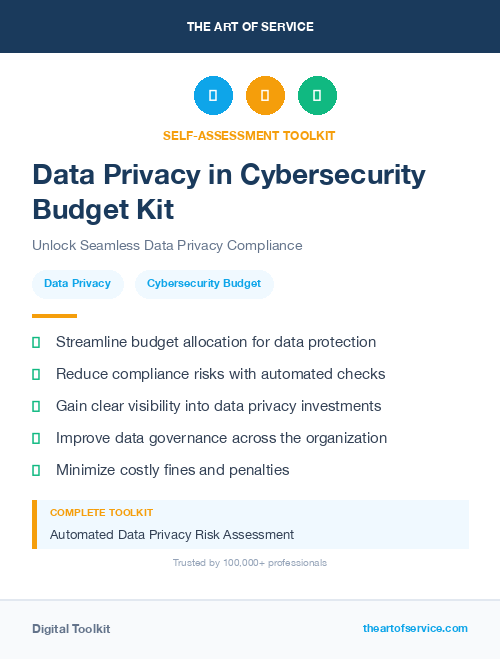 Data Privacy in Cybersecurity Budget Kit