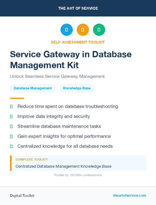 Service Gateway in Database Management Kit