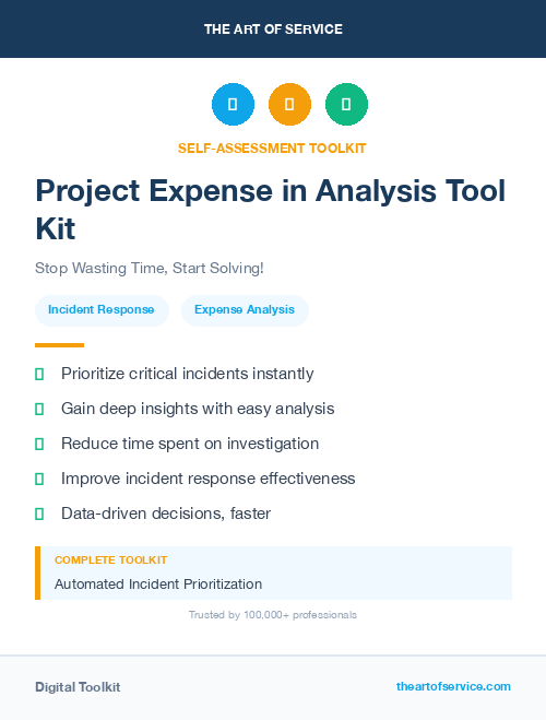 Project Expense in Analysis Tool Kit