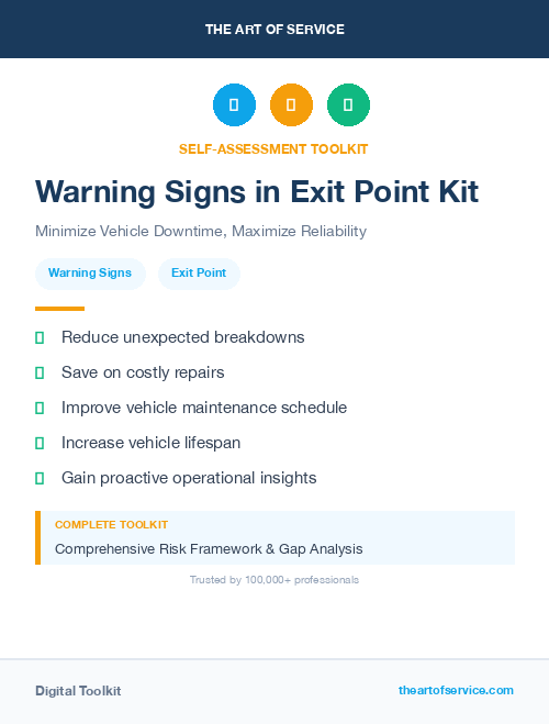 Warning Signs in Exit Point Kit