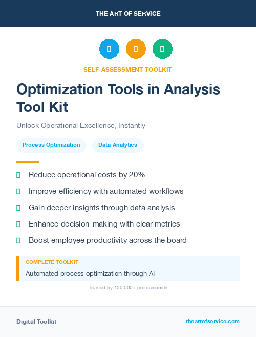 Optimization Tools in Analysis Tool Kit