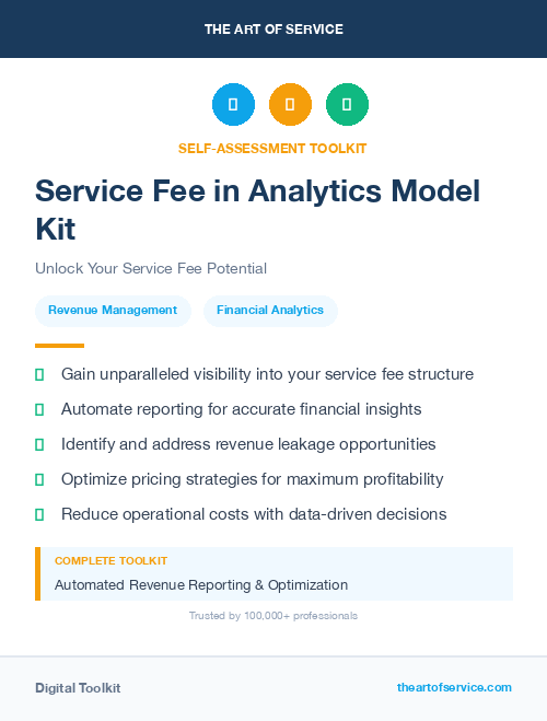 Service Fee in Analytics Model Kit