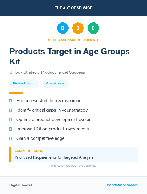 Products Target in Age Groups Kit