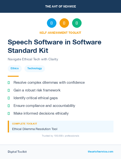 Speech Software in Software Standard Kit