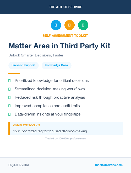Matter Area in Third Party Kit