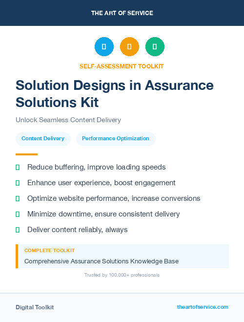 Solution Designs in Assurance Solutions Kit