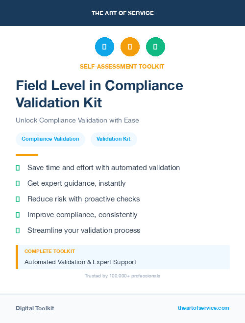 Field Level in Compliance Validation Kit