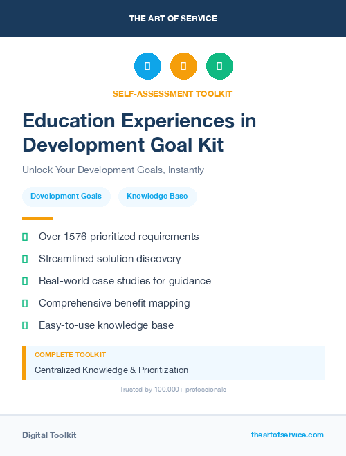 Education Experiences in Development Goal Kit