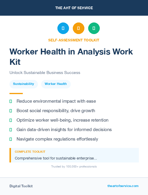 Worker Health in Analysis Work Kit
