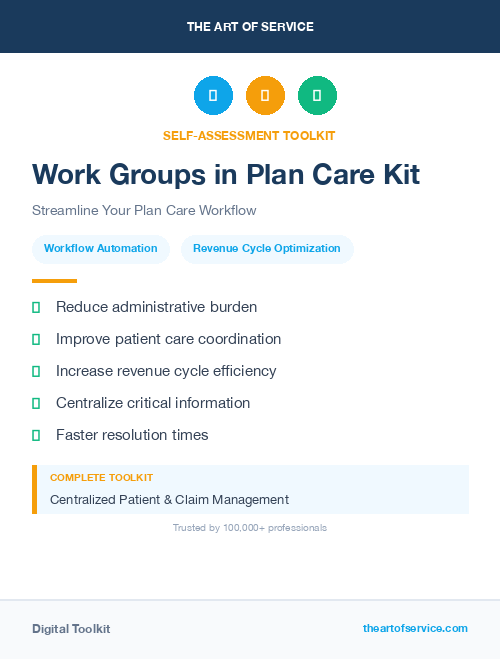 Work Groups in Plan Care Kit