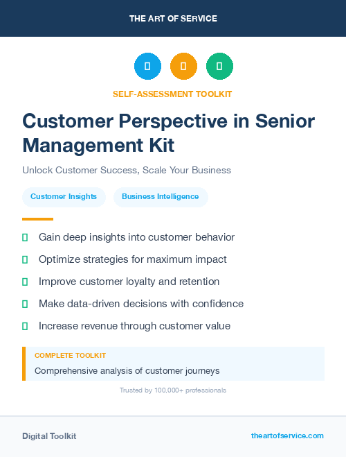 Customer Perspective in Senior Management Kit